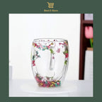 🌼Floral Fusion: Dobbeltvæggede glaskopper