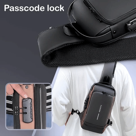 New Carbon Fiber Streamline Anti-Theft Sling Bag