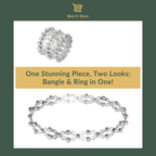 🎁 The Perfect Gift: Convertible Bangle Ring with Sparkling CZ Glamour 💎