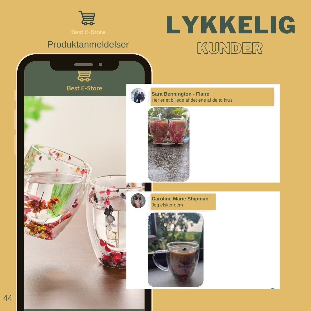🌼Floral Fusion: Dobbeltvæggede glaskopper