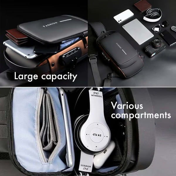 New Carbon Fiber Streamline Anti-Theft Sling Bag