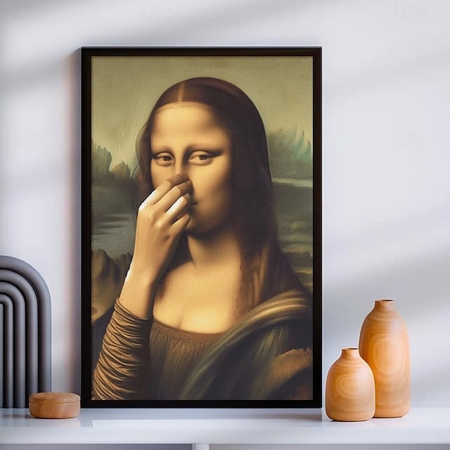 Imitation Mona Lisa Art Decoration,Funny Vintage Toilet Humor Room Decor
