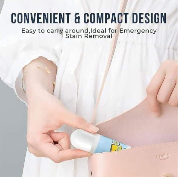 Stain Remover for Clothes Roller-Ball Cleaner White Cotton Clothes Stain Remover Roll Bead Design Instant Stain Remover for Cotton, Linen, Polyester,Blended Fabric, Denim, Down Jacket etc.