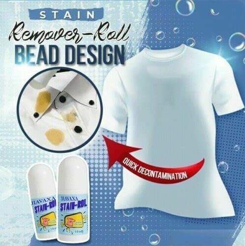 Stain Remover for Clothes Roller-Ball Cleaner White Cotton Clothes Stain Remover Roll Bead Design Instant Stain Remover for Cotton, Linen, Polyester,Blended Fabric, Denim, Down Jacket etc.