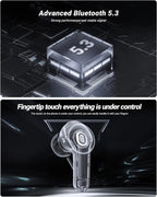 T8 Crystal Wireless Earphones - Transparent