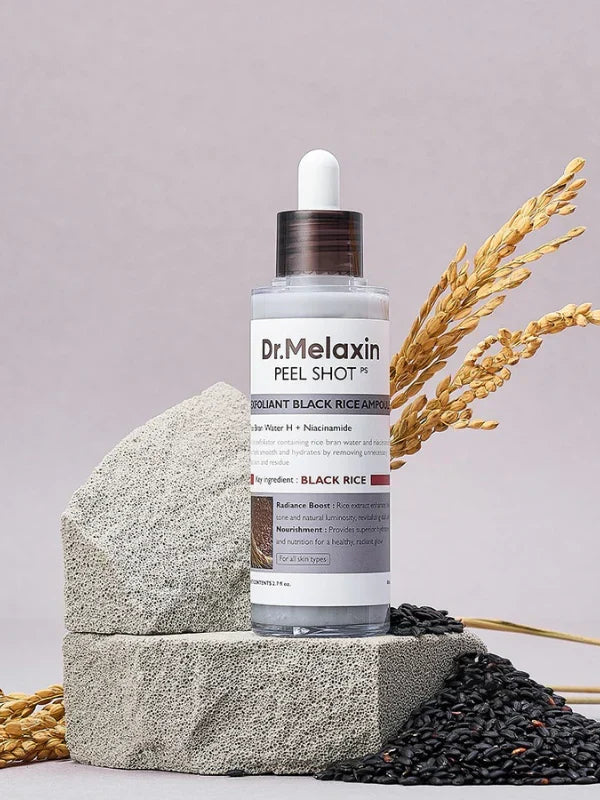 Dr.Melaxin - Peel Shot Glow Rice Ampoule Duo (Black + White)