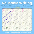 Magic Writing Book- Reusable Handwriting Practice with Disappearing Ink 4pc Set