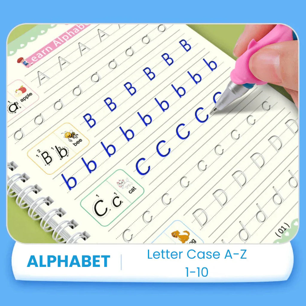 Magic Writing Book- Reusable Handwriting Practice with Disappearing Ink 4pc Set
