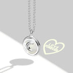 Moon Represents My Heart Hidden Word Projection Necklace